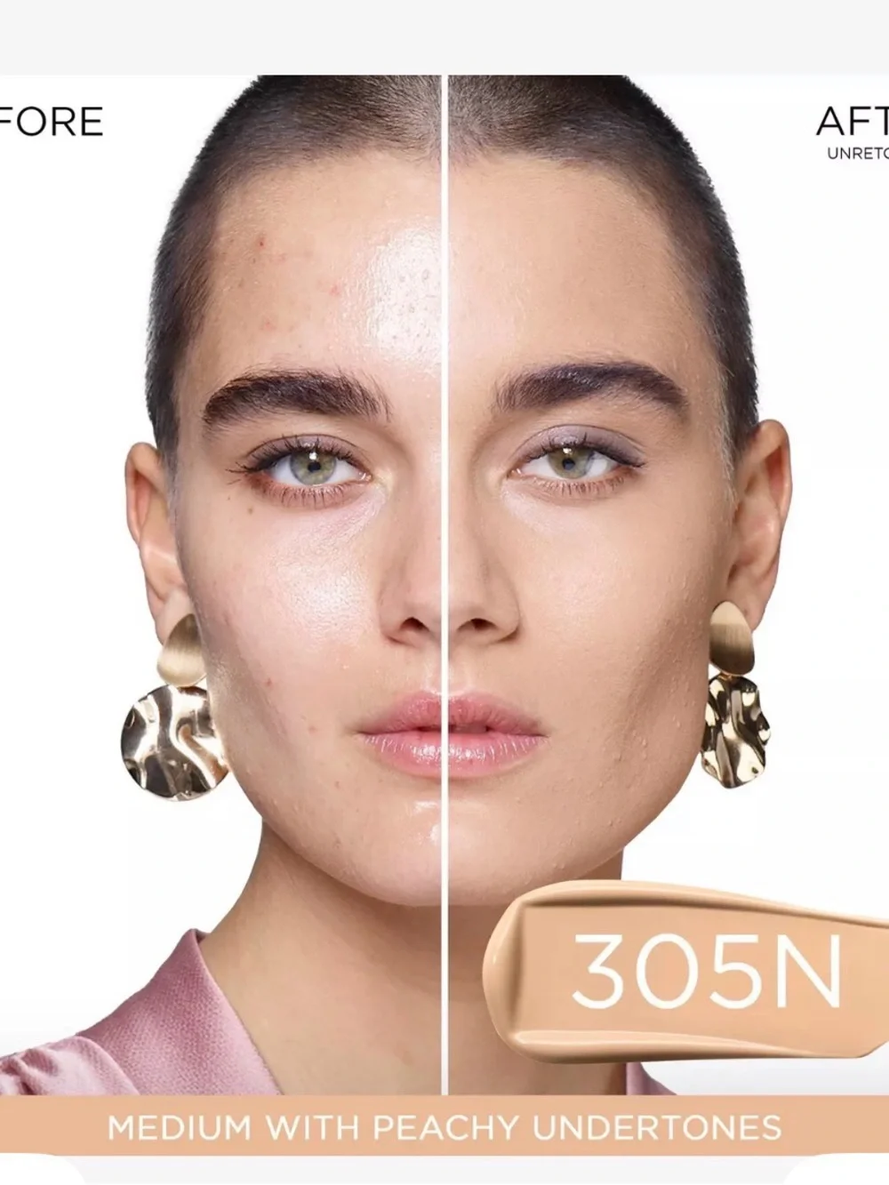Teint Idole Ultra Wear Matte Foundation — 305N Medium Peachy